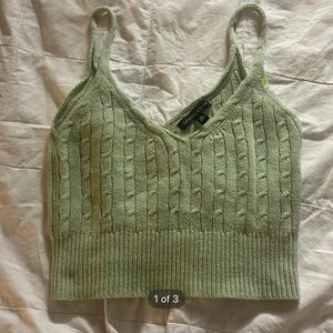 Kendall + Kylie green tank top